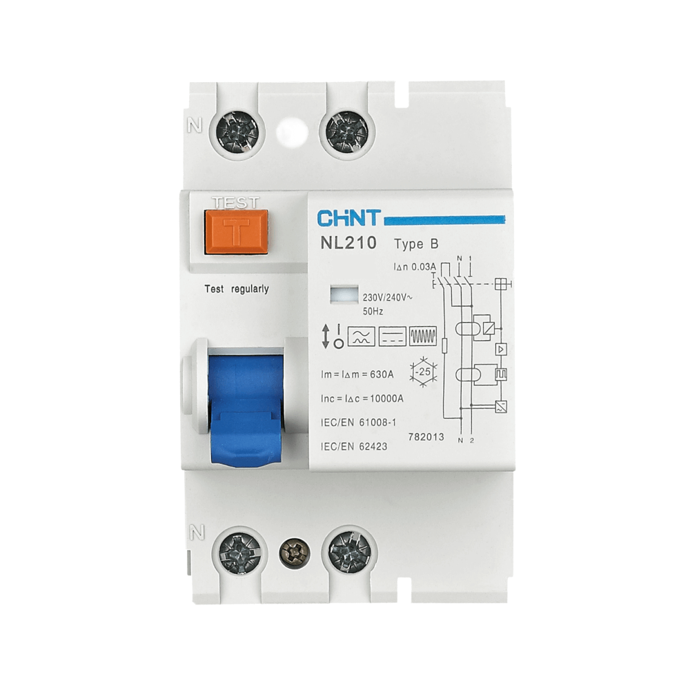 เบรคเกอร์กันดูด 25 แอมป์ 1P+N 2 โพล 30MA 10KA CHINT RCCB NL210 TYPE B (FOR EV)_2